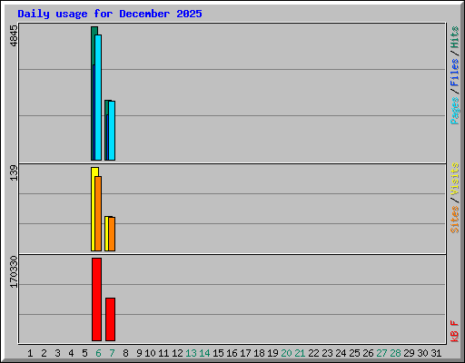 Daily usage for December 2025
