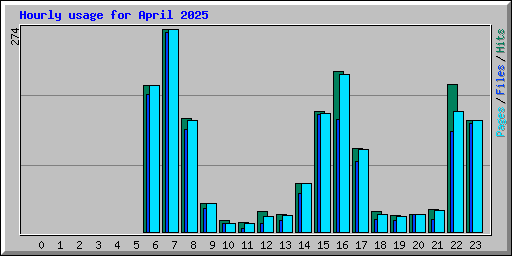Hourly usage for April 2025