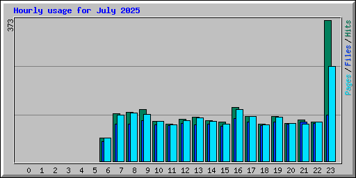 Hourly usage for July 2025